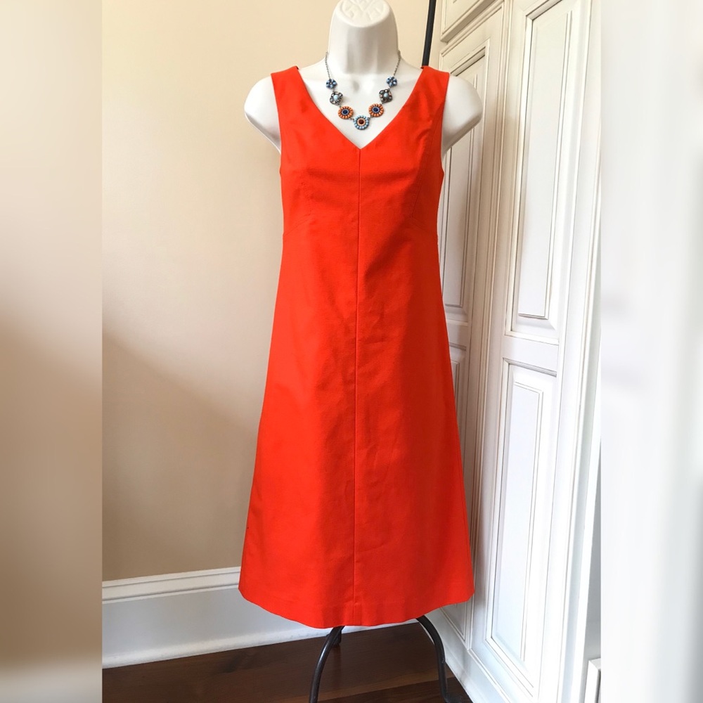 Talbots Red/Orange Sheath Dress - Size 2